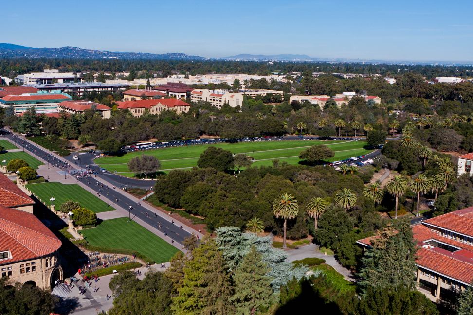 Overlooking the campus oval